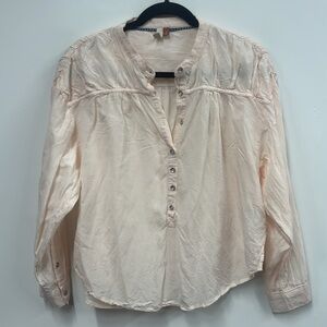 Anthropologie Pilcro light pink button down shirt S